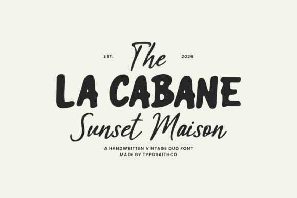 La Cabane: A Vintage Font Duo for Timeless Branding